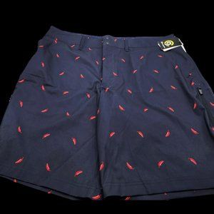 Men’s shorts CHAMPION size 40W  navy with chill pepper design NWT